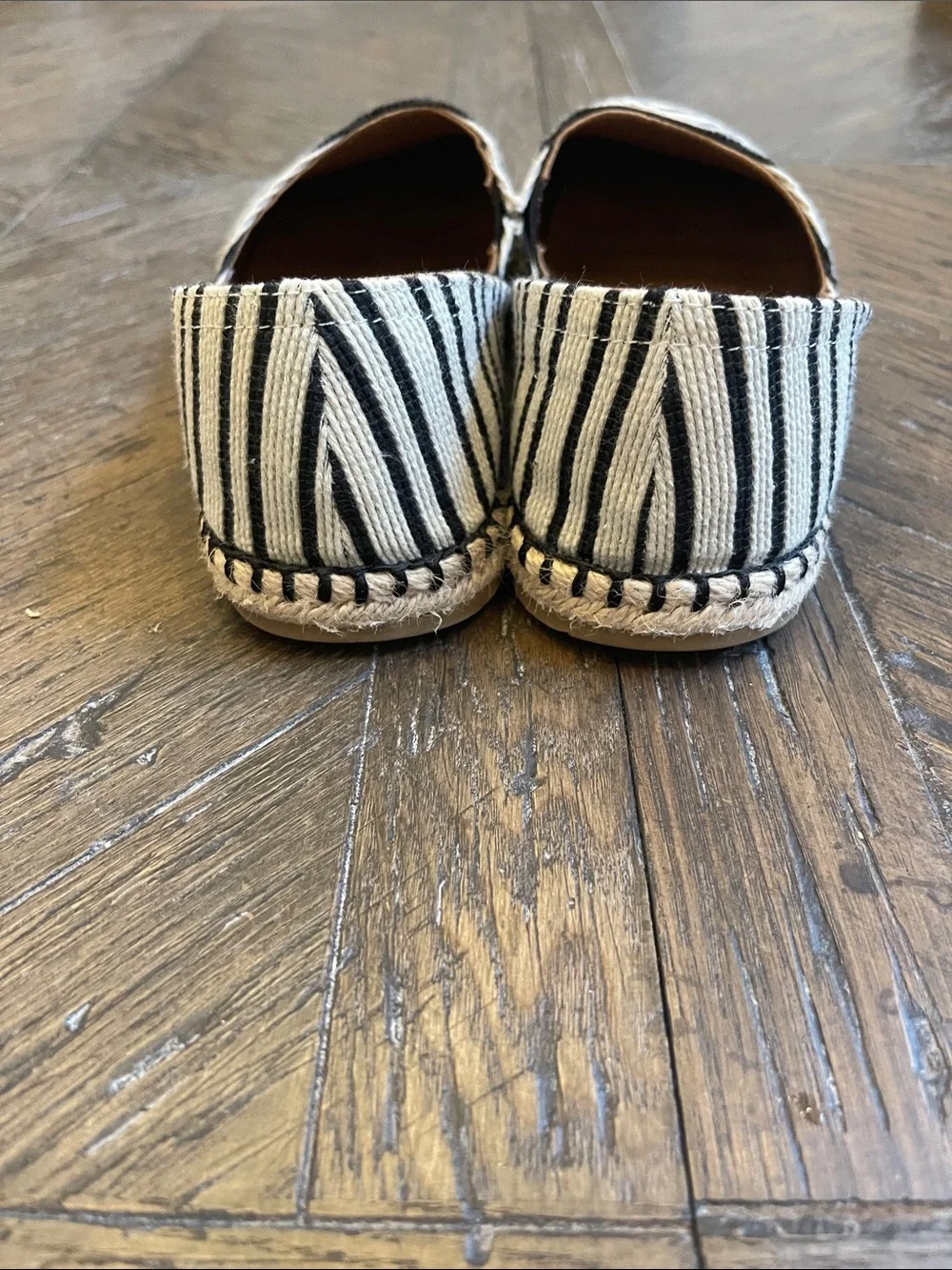 a new day Black and Cream Striped Espadrille Slip-On - Picture 5 of 6